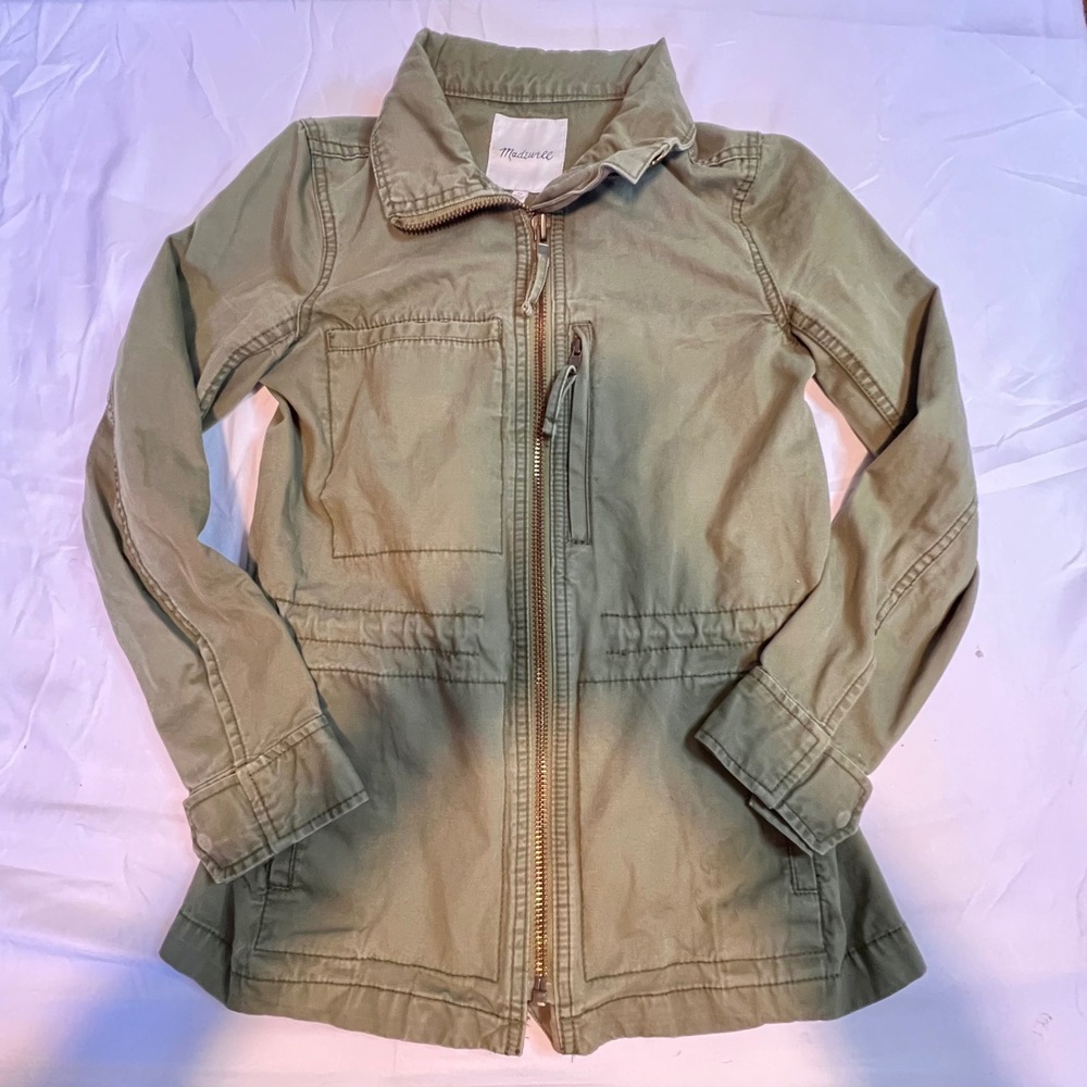 Madewell XS Fleet Jacket Womens Olive Green Excellent Utility‎ Field C3394